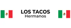 Los Tacos Hermanos logo with Mexican flags, sister restaurant